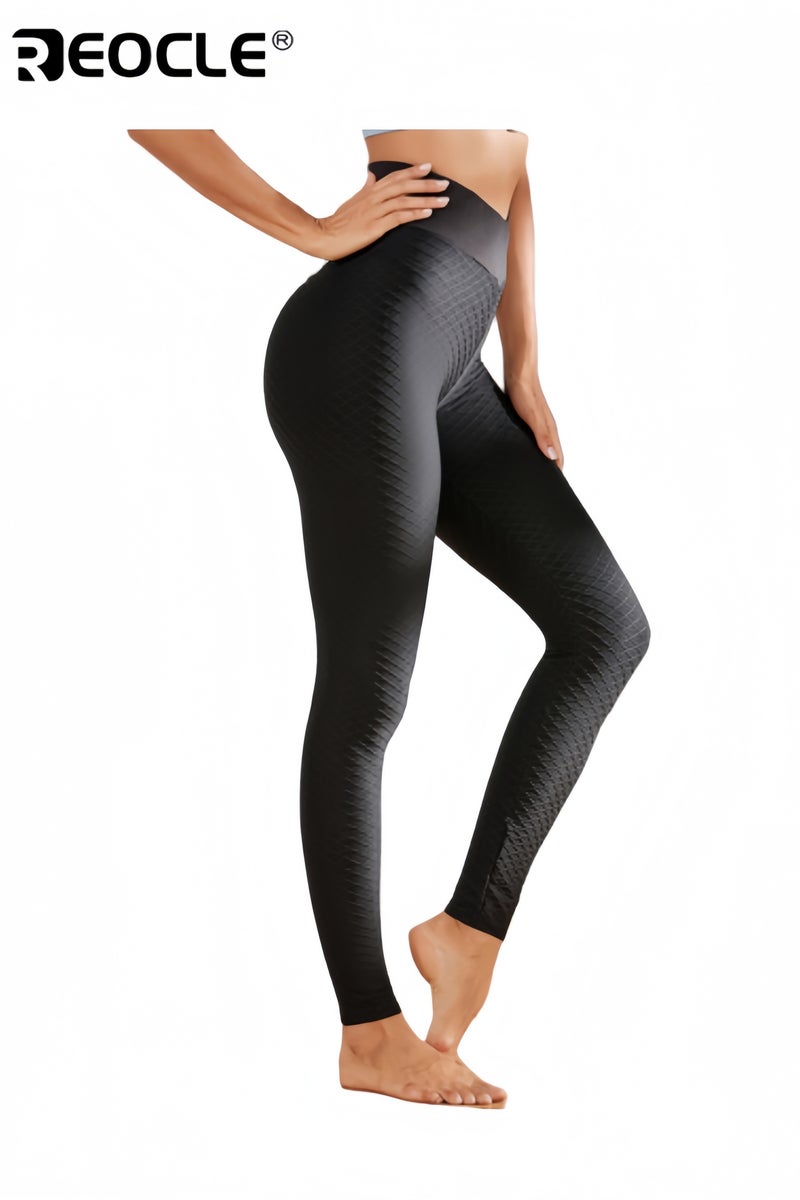 ريوكل بنطلون يوغا نسائي بخصر مرتفع للتحكم في البطن ورفع الأرداف بنطلون رياضي بخصر مرتفع ومضاد للسيلوليت - Image 1