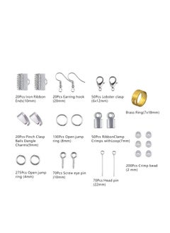 Grab Mantra Jewelry Making And Repair Supplies Craft Kit With Pliers Beading Wires Open Jump Ring Lobster Clasps Necklace Cord Ribbon Ends DIY Supplies  - Image 4