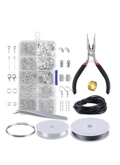 Grab Mantra Jewelry Making And Repair Supplies Craft Kit With Pliers Beading Wires Open Jump Ring Lobster Clasps Necklace Cord Ribbon Ends DIY Supplies  - Image 1
