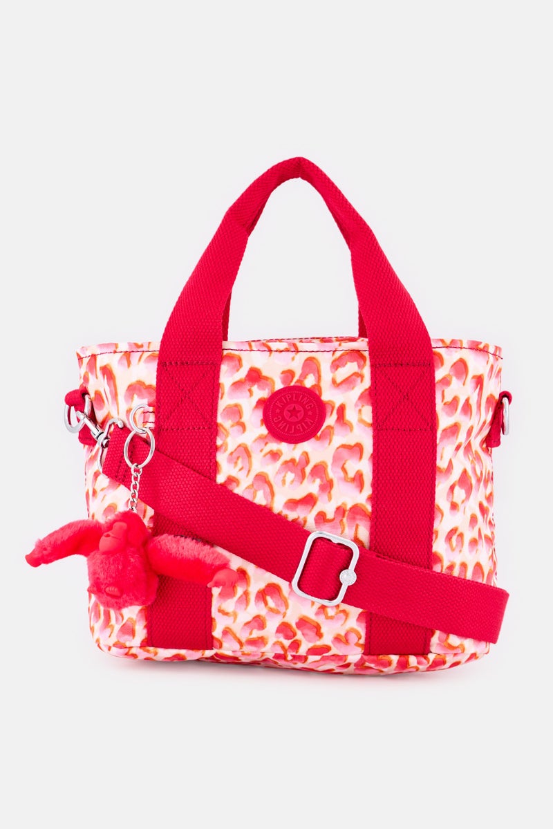 kipling Women Animal Print Handbag With Keyring, Multicolor - Image 1