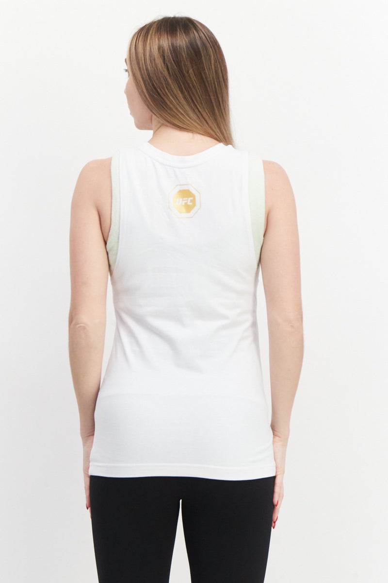 Women Sportswear Fit Brand Logo Training Tank Top, White