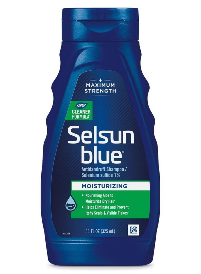 Selsun blue Moisturizing Antidandruff Shampoo, Maximum Strength Scalp Treatment With Selenium Sulfide, 11 fl. oz. - Image 1