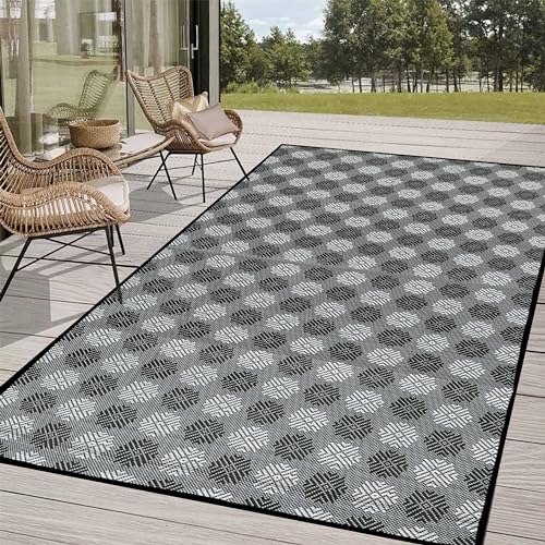 ARSUK Outdoor Patio Rug (6 x 4 ft) - Weatherproof, Indoor and Outdoor Use, Ideal for Garden, Camping, Balcony Carpet, Picnic, Backyard, Lightweight, Foldable, Recycled Plastic - Image 2