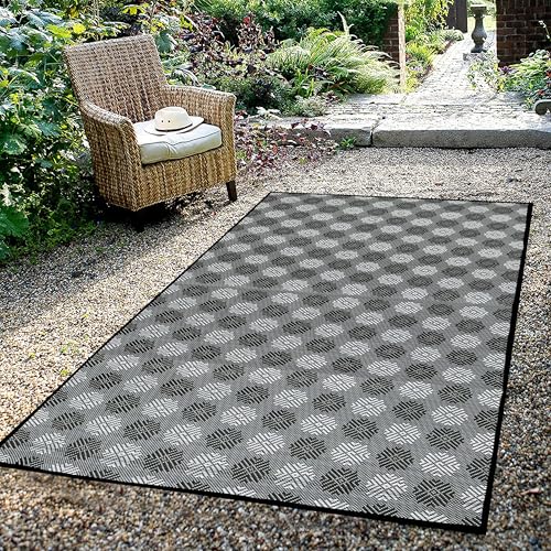 ARSUK Outdoor Patio Rug (6 x 4 ft) - Weatherproof, Indoor and Outdoor Use, Ideal for Garden, Camping, Balcony Carpet, Picnic, Backyard, Lightweight, Foldable, Recycled Plastic - Image 5