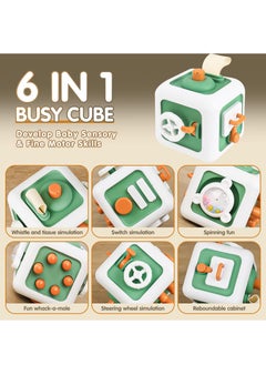 XiuWoo Baby Toys 12-18 Months Busy Cube Toys for 1 Year Old Boy Girl, Montessori Toys for  Year Old, Travel Sensory Toys,Green  - Image 2