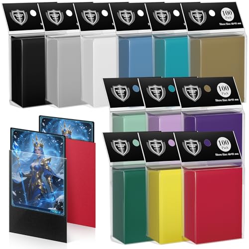 Proijeut 1200 Pack Card Sleeves Matte Dual Trading Card Sleeves with Opaque Back Smooth Shuffle Tear Resistant Card Protectors for MTG TCG and Game Cards 12 Colors - Image 1