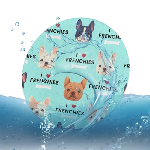 AFPANQZ 2 Pack Car Coasters for Drinks Absorbent, French Bulldogs Car Cup Holder Coaster for Your Car Removable Auto Accessories, Keep Car Clean for Women Girls Teal Blue - Image 5