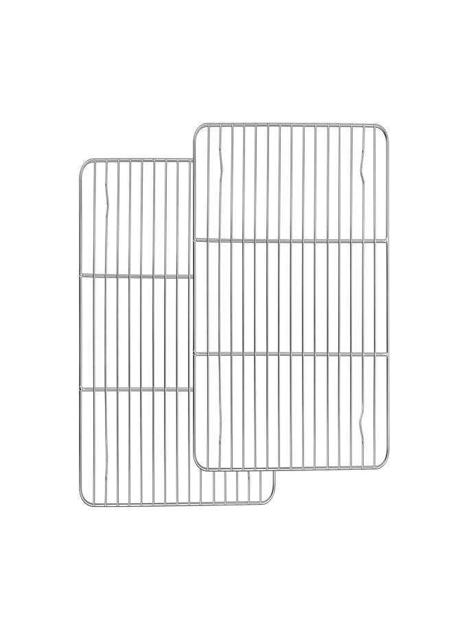 Homikit Stainless Steel Cooling Racks Set of 2, 11.6”*9.1” Heavy Duty Wire Baking Rack for Cooking Roasting Grilling Bacon Cake Cookies, Non Toxic & Rust Free - Image 1