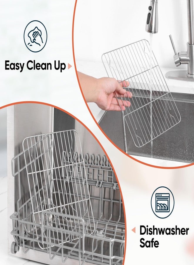 Homikit Stainless Steel Cooling Racks Set of 2, 11.6”*9.1” Heavy Duty Wire Baking Rack for Cooking Roasting Grilling Bacon Cake Cookies, Non Toxic & Rust Free - Image 5