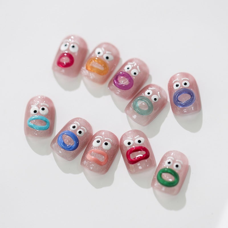 Tensor New Craft Cute Funny Nail Stickers Mouth Funny Nail Stickers Three-Dimensional Jelly Glue Series M-135 - Image 3