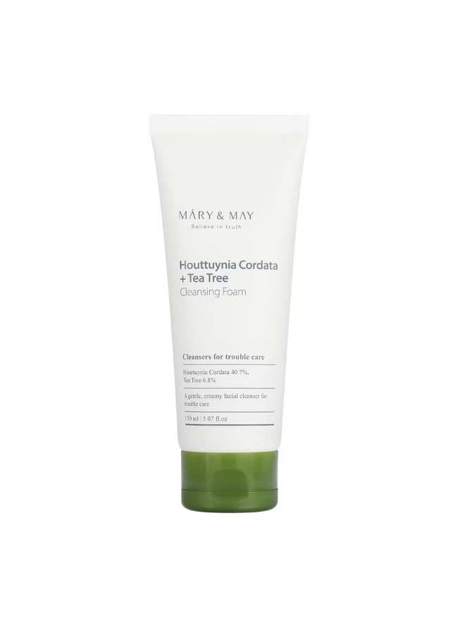 MARY & MAY Houttuynia Cordata  Tea Tree Cleansing Foam 5.07 fl oz 150 ml  - Image 1