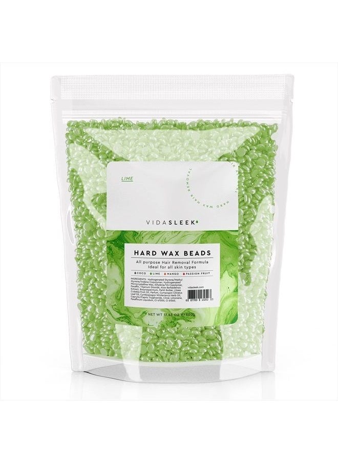 VidaSleek Hard Wax Beads - All Purpose Hair Removal Wax - No Strips Needed - Lime Scent - 17.63 oz  - Image 1