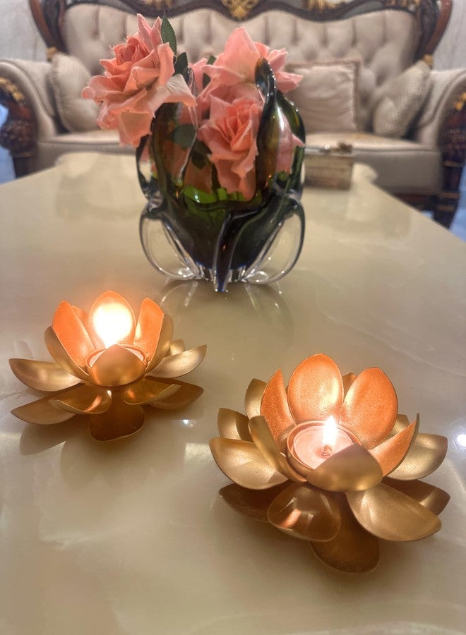 AGAAS Enterprises Beautiful Tealight Candle Holder Diwali Tlight Candle Corporate Gift Chirstmas Candle Holder Home Decorative Item Gift Pack of 2 - Image 2