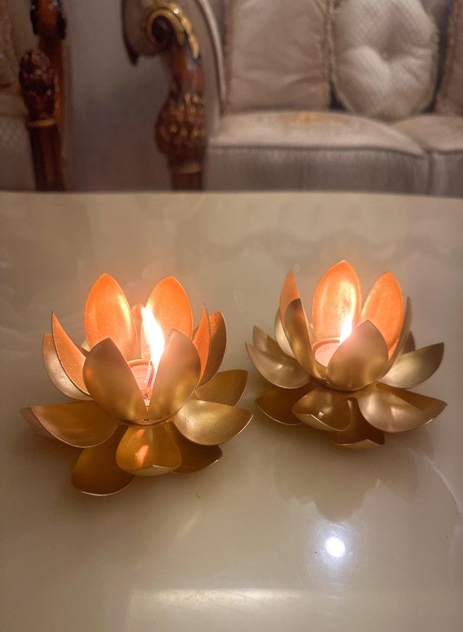 AGAAS Enterprises Beautiful Tealight Candle Holder Diwali Tlight Candle Corporate Gift Chirstmas Candle Holder Home Decorative Item Gift Pack of 2 - Image 3