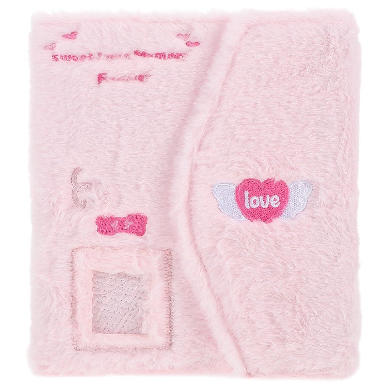 Pink Plush Memory Album 3 Inch Scrapbook with Photocard Binder and Page Sleeves for Travel - Image 2