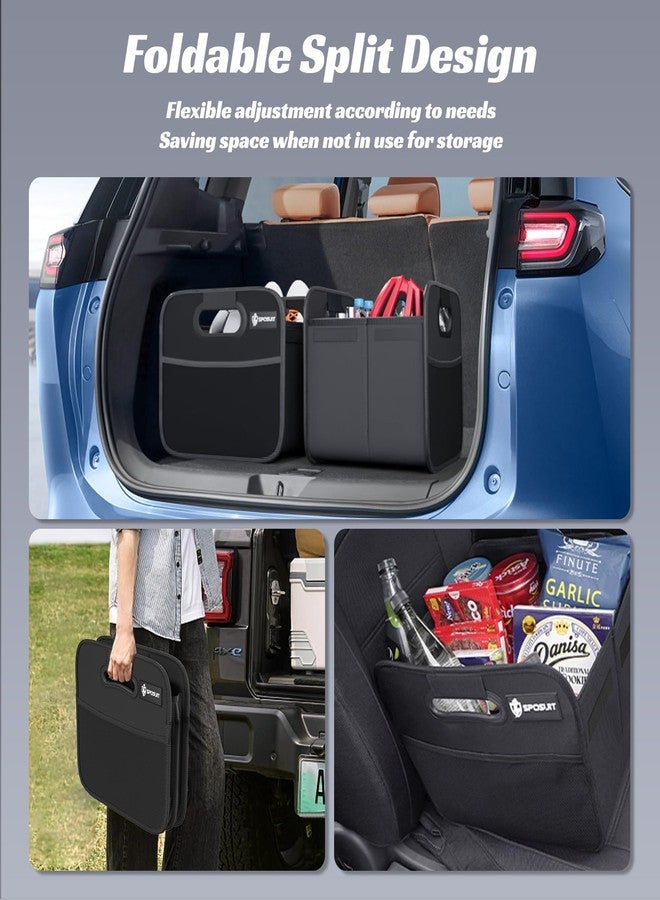 Sposuit Trunk Organizer for Car - 75L Collapsible Split Trunk Storage with Reinforced Handles, SUV Trunk Organizers for Grocery Cargo(Black, 2Pack) - Image 4
