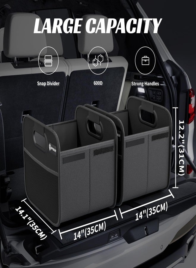 Sposuit Trunk Organizer for Car - 75L Collapsible Split Trunk Storage with Reinforced Handles, SUV Trunk Organizers for Grocery Cargo(Black, 2Pack) - Image 2