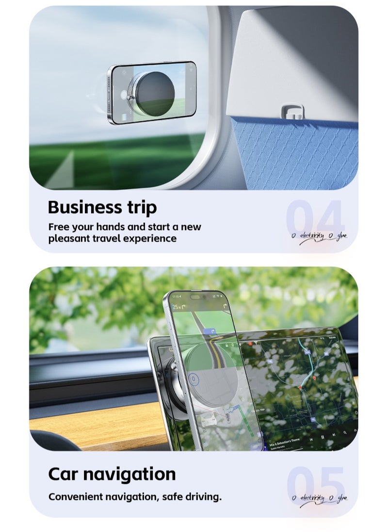 DC-ITECH Suction Cup Phone Mount, Magnetic Phone Holder for Car, 360°Adjustable Vacuum Suction Phone Mount for Gym/Mirror/Smooth Surface, Compatible with iPhone and All Smartphones  - Image 3