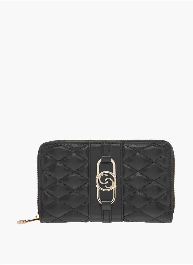 Celeste Womens Quilted Wallet With Zip Closure