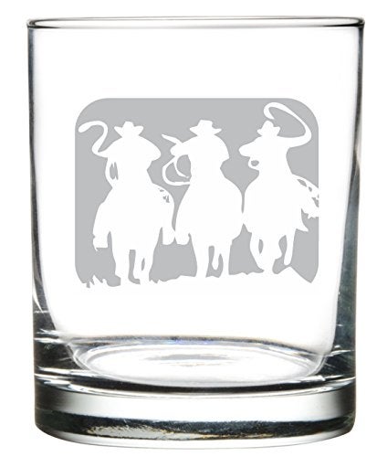 IE Laserware Western Cowboy Rocks Glass, 11 oz, Restaurant Quality, Laser Etched, Top Shelf Dishwasher Safe - Image 2