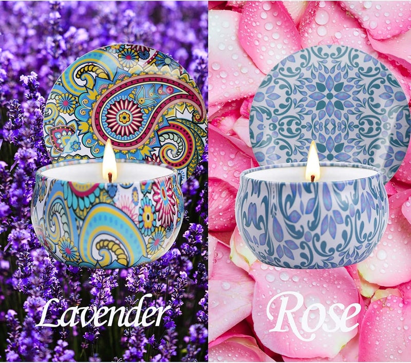 AGOL 2 Pack Scented Candles, 2.5 oz Aromatherapy Candles for Home Scented, Natural Soy Candles with Floral Scents, Portable Small Jar Candle Set for Travel, Spa, Bath, Yoga, Home Decor Candle - Image 4