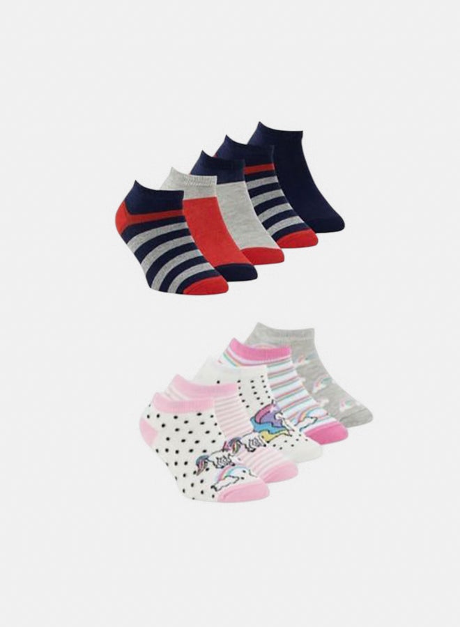 Set Of (10) Ankle Socks - For Kids