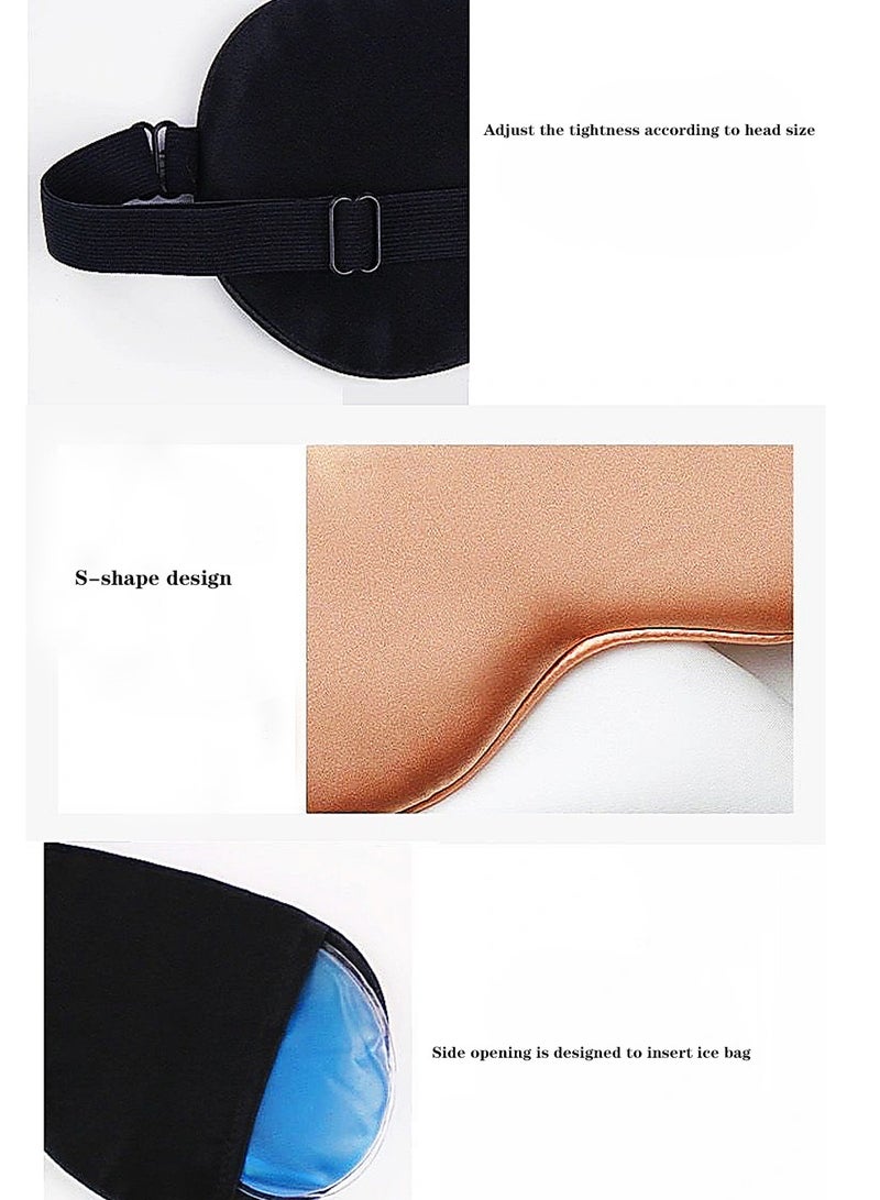 Generic Silk Sleep Mask with Cold Gel Ice Pack for Relieving Eye Fatigue, Cooling Eye Mask for Sleeping and Traveling  - Image 5