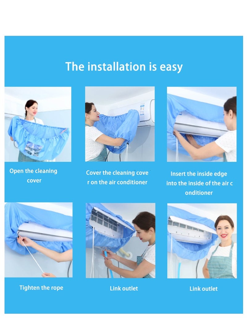 Air Conditioning Cleaning Waterproof Cover with Drain Outlet, Large Size 3P Wall Mounted AC Dust Protector  - Image 3