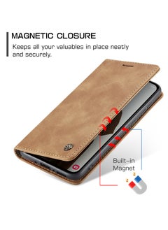 CaseMe Phone Case Compatible with Samsung Galaxy A35 with Card Holder High-end Retro Leather Shockproof Protective Wallet Case  - Image 4