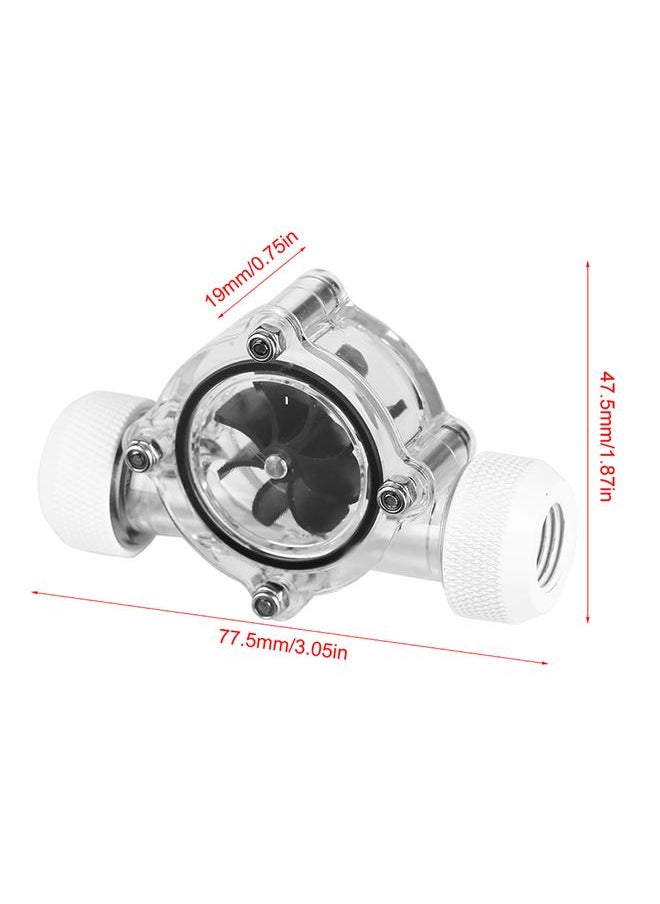 Thoraya G1/4" Thread Port Female to Female Flow Meter Indicator for PC Water Cooling 8 Impellers(White)  - Image 5
