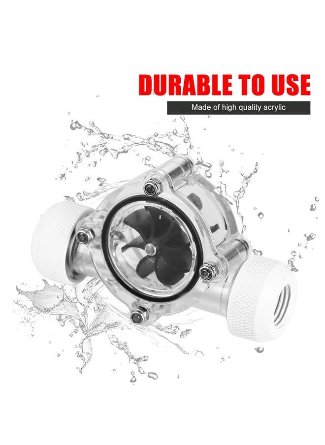 Thoraya G1/4" Thread Port Female to Female Flow Meter Indicator for PC Water Cooling 8 Impellers(White)  - Image 3