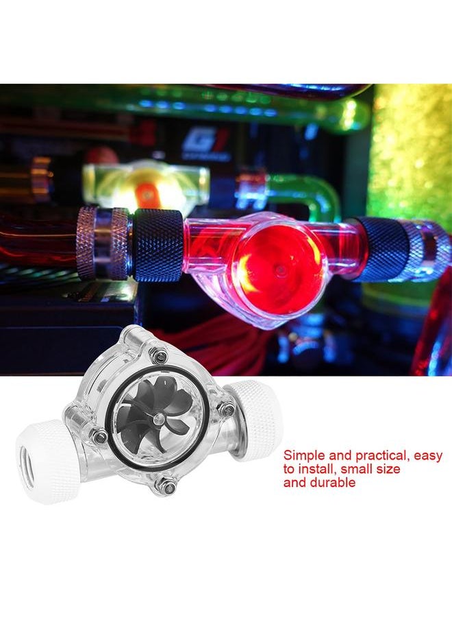 Thoraya G1/4" Thread Port Female to Female Flow Meter Indicator for PC Water Cooling 8 Impellers(White)  - Image 2