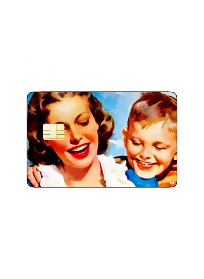 RKN PRINTED BANK CARD STICKER Beautiful Woman Vintage Art With Kid - Image 2