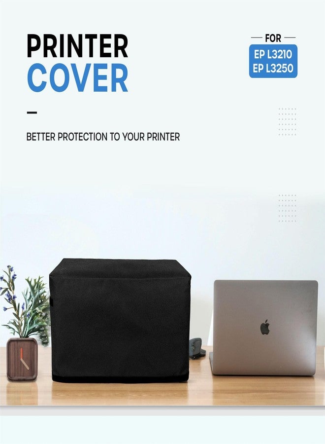 Crasome Dust & Water Proof Printer Cover for Epson EcoTank L3252 / L3250 / L3211 / L3260 / L3210 (Black) - Image 2