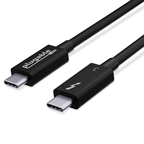 Plugable Thunderbolt 3 Cable 40Gbps Supports 100W (20V, 5A) Charging, 2.6ft / 80cm Thunderbolt-Certified USB C Compatible - Driverless - Image 1