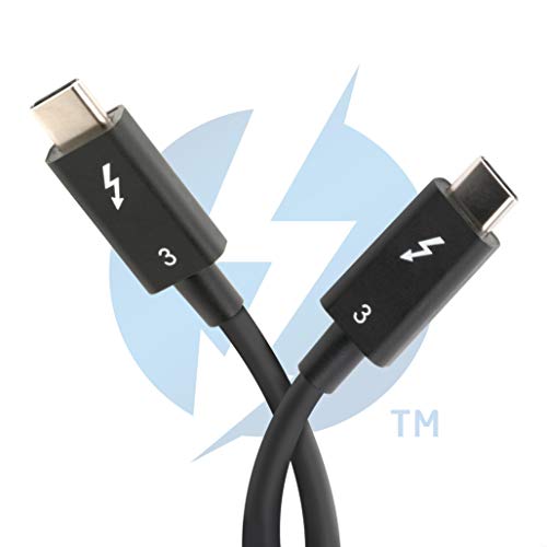 Plugable Thunderbolt 3 Cable 40Gbps Supports 100W (20V, 5A) Charging, 2.6ft / 80cm Thunderbolt-Certified USB C Compatible - Driverless - Image 2