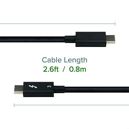 Plugable Thunderbolt 3 Cable 40Gbps Supports 100W (20V, 5A) Charging, 2.6ft / 80cm Thunderbolt-Certified USB C Compatible - Driverless - Image 4