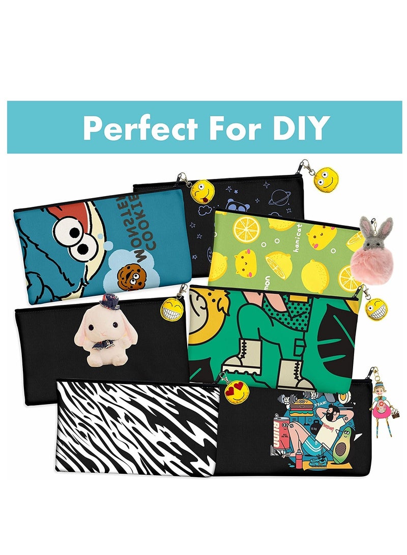 حقائب مستحضرات التجميل من القماش، حقائب بسحاب يدوية الصنع، حقائب مكياج فارغة، حقائب متعددة الوظائف، حافظة أقلام رصاص لمستحضرات التجميل، حقيبة سفر ثابتة، 10 قطع - Image 4