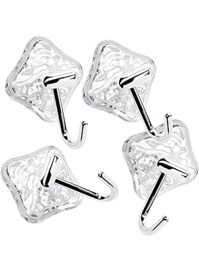 4Pcs Glacier Pattern Heavy Duty Self Adhesive Wall Hooks No Trace For Towels Coats Hats Home Organization - Image 1