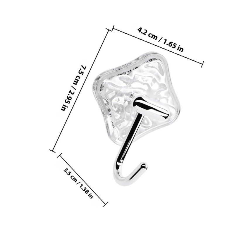 4Pcs Glacier Pattern Heavy Duty Self Adhesive Wall Hooks No Trace For Towels Coats Hats Home Organization - Image 3