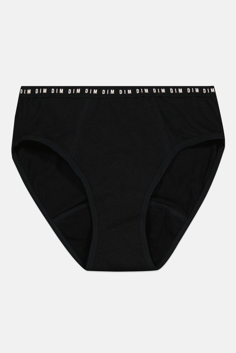 DIM Kids Girl Medium Flow Period Panty, Black - Image 1