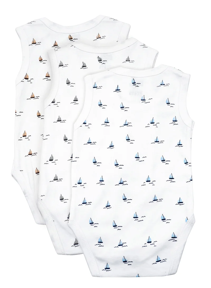 Babies Basic BabiesBasic 100% Super Combed Cotton, Sleeveless Romper/Bodysuit, for New Born to 24months. Set of 3 - Printed