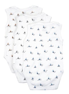 Babies Basic BabiesBasic 100% Super Combed Cotton, Sleeveless Romper/Bodysuit, for New Born to 24months. Set of 3 - Printed  - Image 2