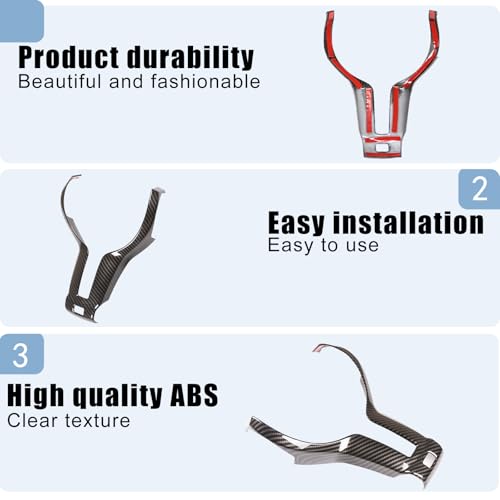 YUECHI Steering Wheel Button Frame Cover Trim Compatible with BMW F80 M3 F82 F83 M4 F10 M5 F06 F12 F13 M6 F15 X5M F16 X6 Car Interior Steering Wheel Trim Cover Accessories - Image 3