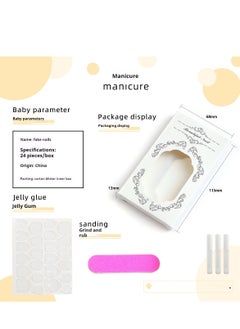 SYNSYB 24-Piece Short Square Press-on Toenails:Acrylic Fake Nails ,toe fake nails for Seamless Fit  - Image 5