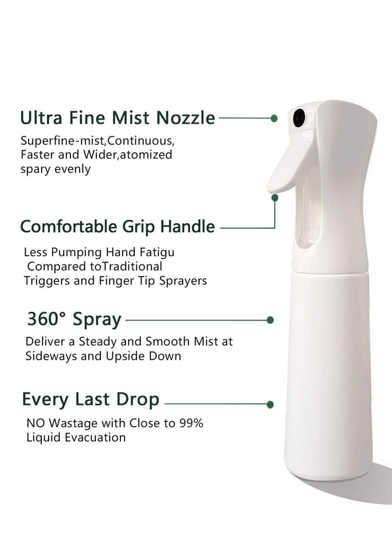 KHAJUL Water Spray Bottle for Hair 10oz, Large Ultra Fine Continuous for Hairstyling, Skin Care, Cleaning, Plants and Misting, White  - Image 4