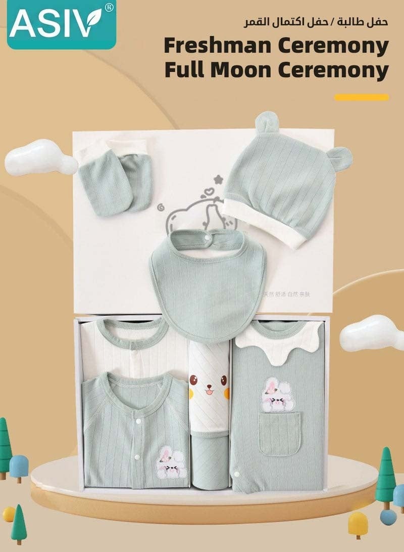 ASIV 19-Piece Newborn Gift Box – 100% A-Grade Pure Cotton Baby Clothing Set, Gender-Neutral, All-Season – Perfect Gift for Eid, Baby Shower & Full Moon Celebration - Image 5