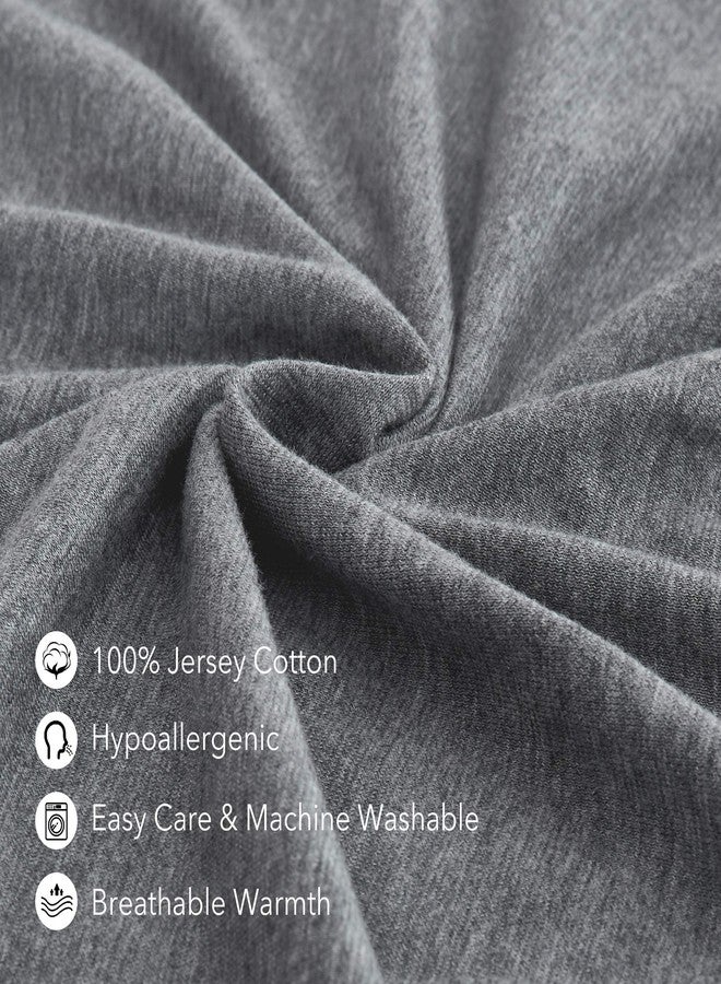 Oubonun 100% Jersey Cotton Body Pillow Cover with Zipper - Luxury Soft Removable Pillow Case - Long Fuzzy - Knitted (Grey, 21"X54") - Image 4