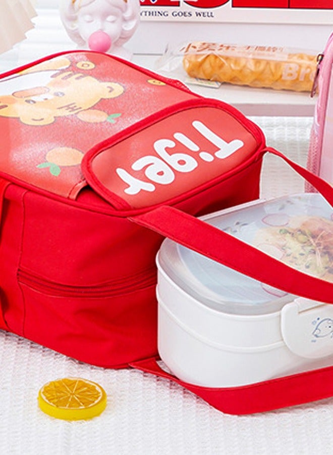 جوي شيك حقيبة غداء حرارية كبيرة الحجم من الكرتون مزودة بسحّاب وغطاء مقاوم للتسرب ومنظم صندوق الغداء للمدرسة والسفر والنزهات الخارجية - Image 3
