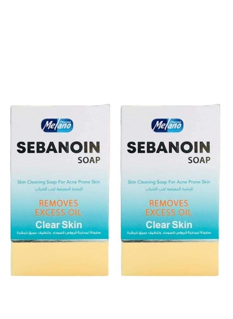 MELANO Sebanoin Skin Cleaning Soap For Acne Prone Skin 2 Pcs 